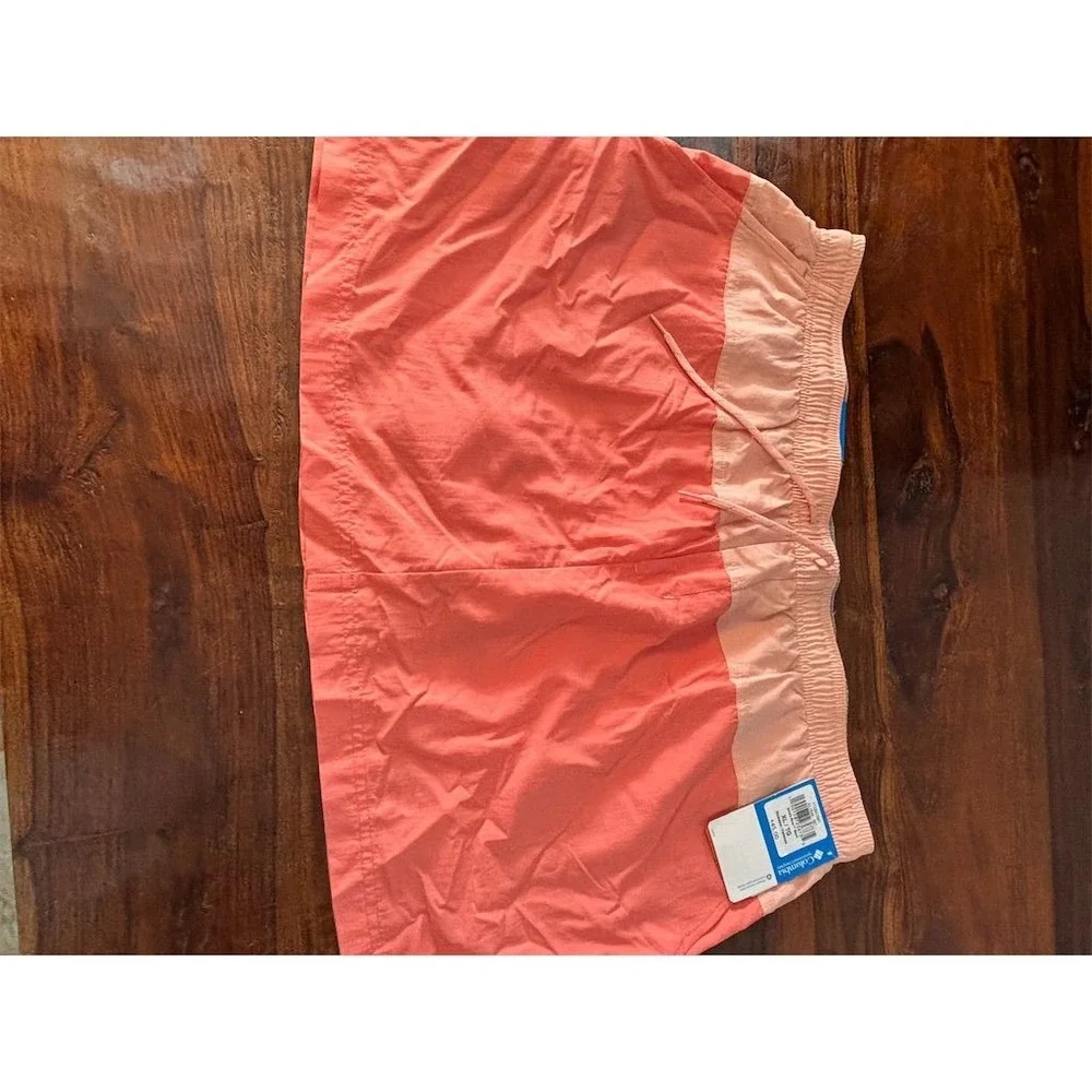 Columbia Two-Tone Coral and Light Peach Athletic Shorts - Picture 1 of 9